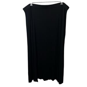 Chico's Women's Black Maxi Skirt Sz US 20 / 22 Long Elastic Waist Casual Slits